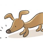 Cartoon of dog sniffing